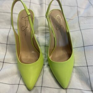 Jessica Simpson Neon Green Slingback Heels